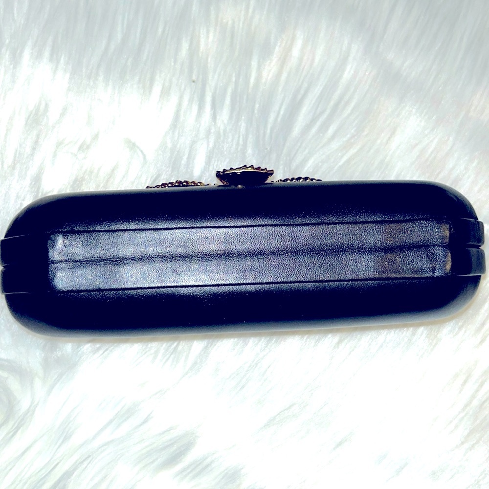 🦅NWOT Patrick Shannon🦅Black Leather🦅Gold Eagle Crossbopdy/ Clutch Purse🦅 - Picture 8 of 13